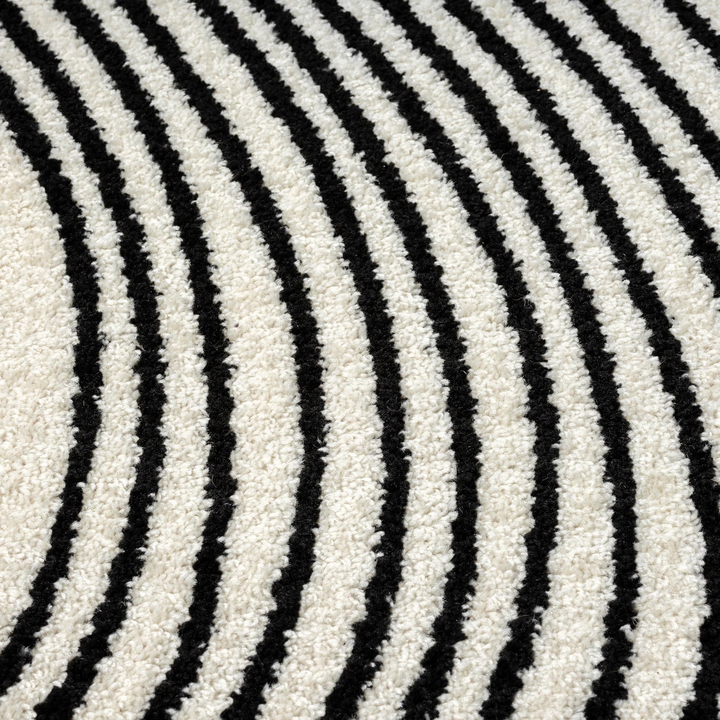 Abani Cream and Black Swirl Area Rug | 6" x 9" Beige Carpet with Wave Pattern | Modern Rug for Living Room, Bedroom and Office | Nuevo Collection