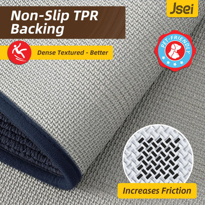 JSEI Dirt Trapper Door Mat 20"x32", Non-Slip Washable Doormats Entryway Rugs, Resist Dirt Absorbent Welcome Mat, Low Profile Floor Mats for Front Back Door and Entrance, Blue