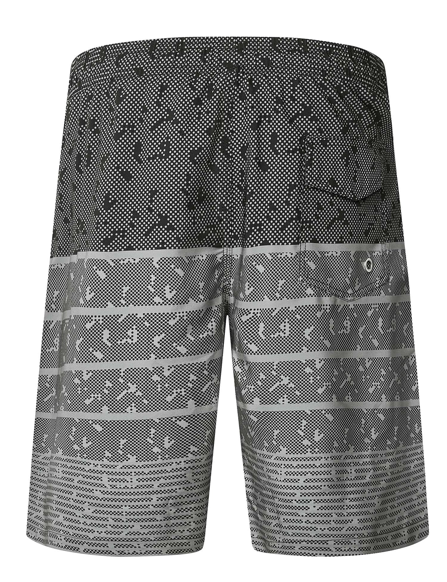 ELETOP Men's Swim Trunks Quick Dry Bathing Suit Swimming Board Shorts Mesh Lining Beach Swimwear Stripe Grey M