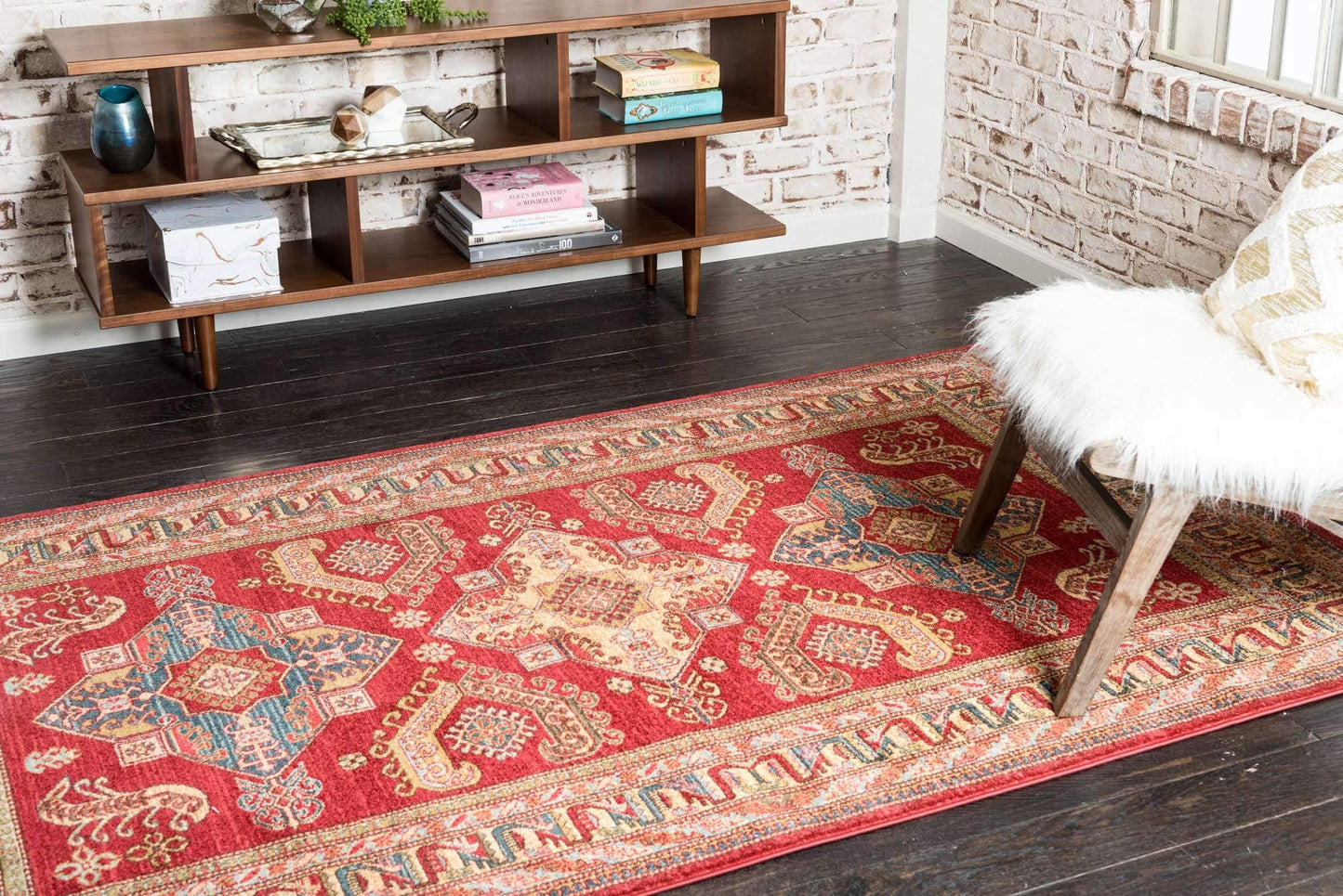 Unique Loom Sahand Collection Traditional Geometric Classic Red Area Rug (5' 0 x 8' 0)