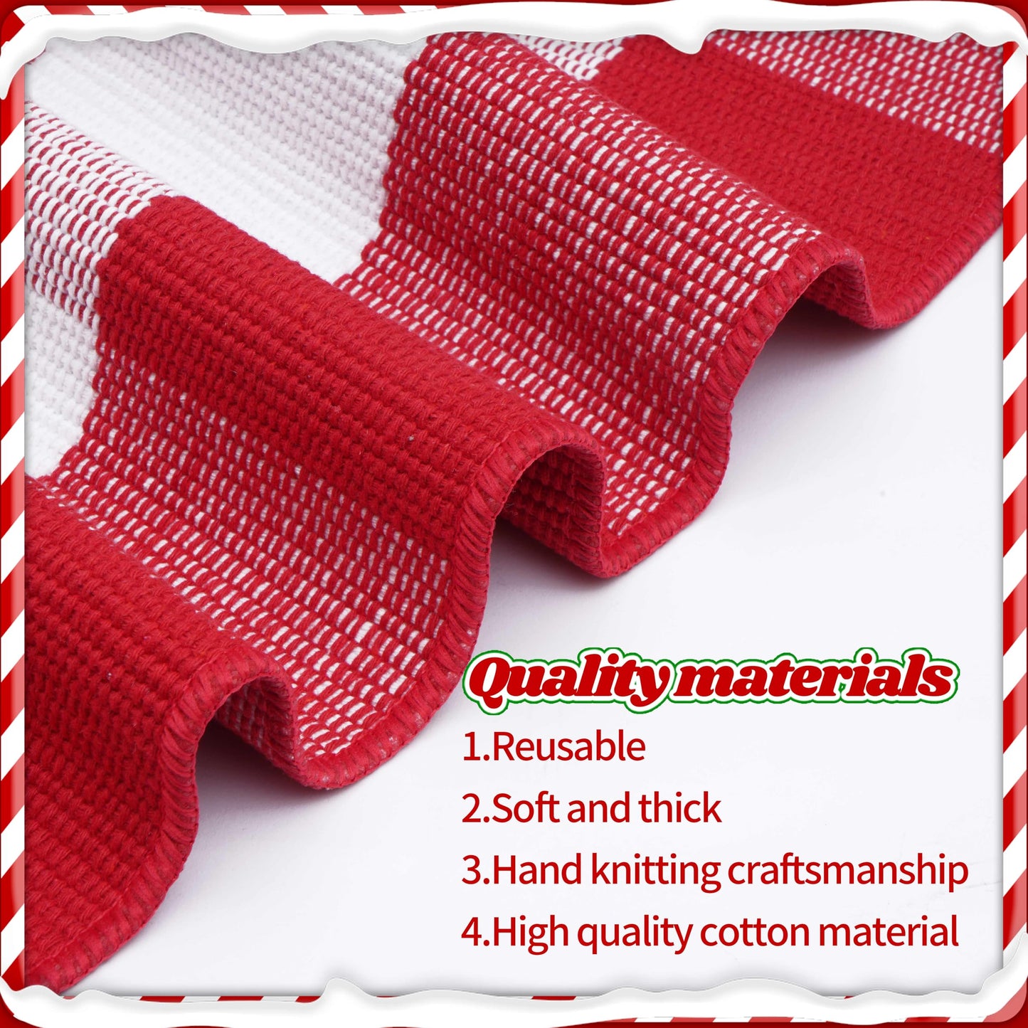 Christmas Red and White Plaid Rug 27.5 x 43 Inches, Hand-Woven Indoor/Outdoor Layered Cotton Blend Buffalo Plaid Rug, Washable Front Door Mat, Perfect for Porch, Living Room, Entryway
