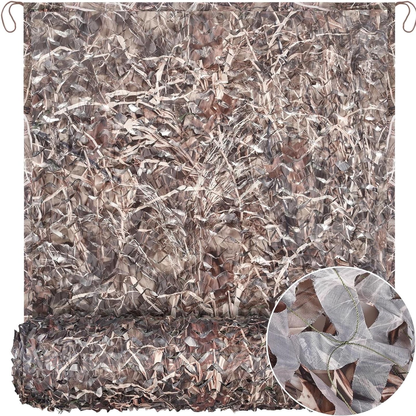 Yeacool Camo Netting 10x20 Mesh Camouflage Netting Military Surplus Hunting Blind Net for Military Theme Party Decorations Backdrop Sunshade Car Cover Camping Shooting (Dry Grass, 10ftx20ft, 3m*6m)