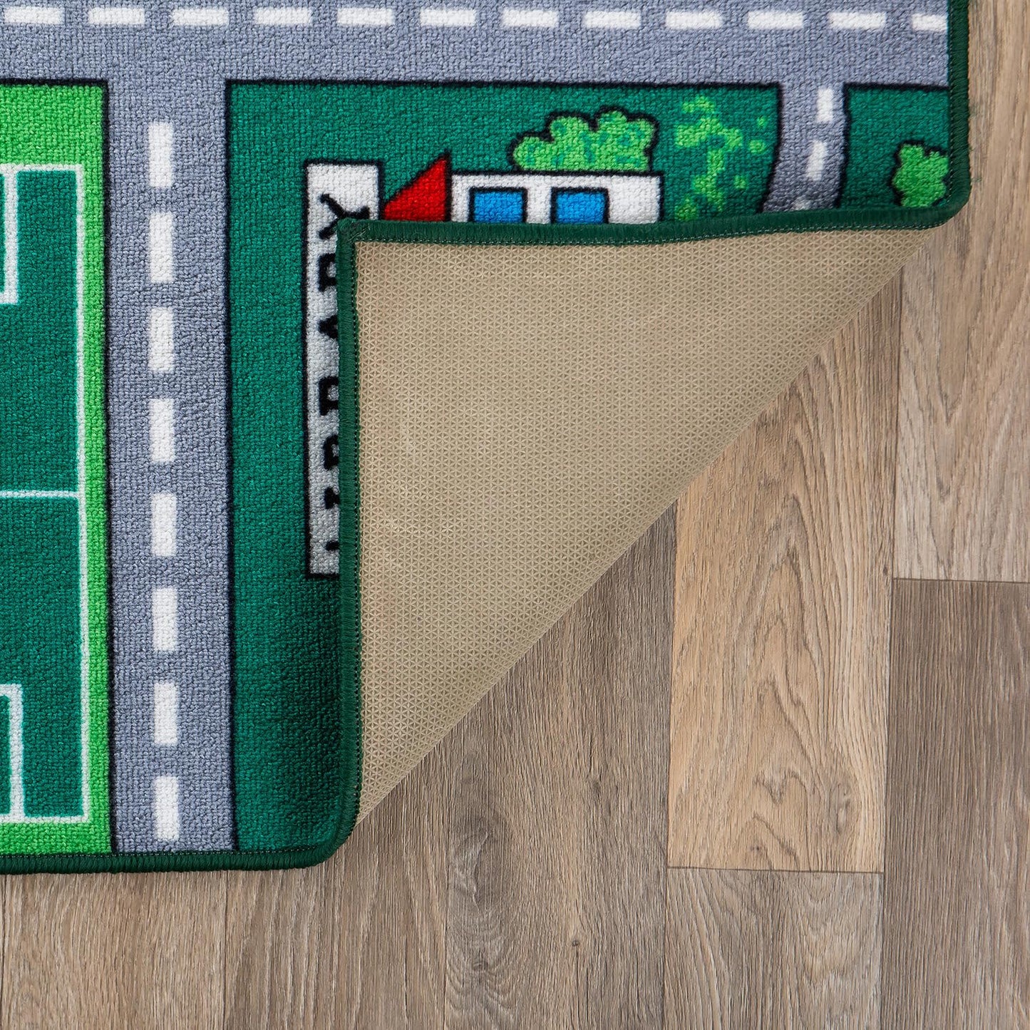 Rugshop Kids Playmat Road Traffic Educational High Traffic Living Room,Bedroom,Kitchen, Home Office Non Slip Area Rug 7'10" x 10' Green