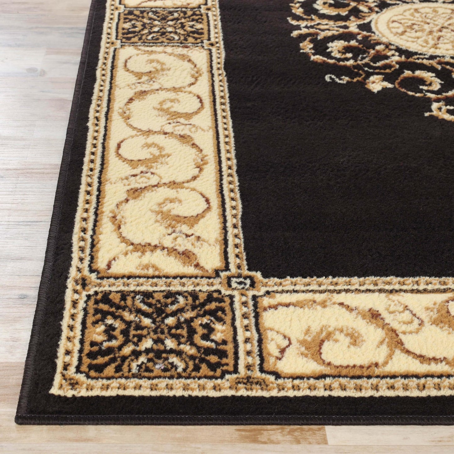 Superior Indoor Area Rug, Jute Backing, Plush Floral Rugs for Entryway, Living Room, Kitchen Floors, Bedroom, Office Floor Cover, Medallion Rugs, Elegant Medallion Collection, 6' x 9', Coffee