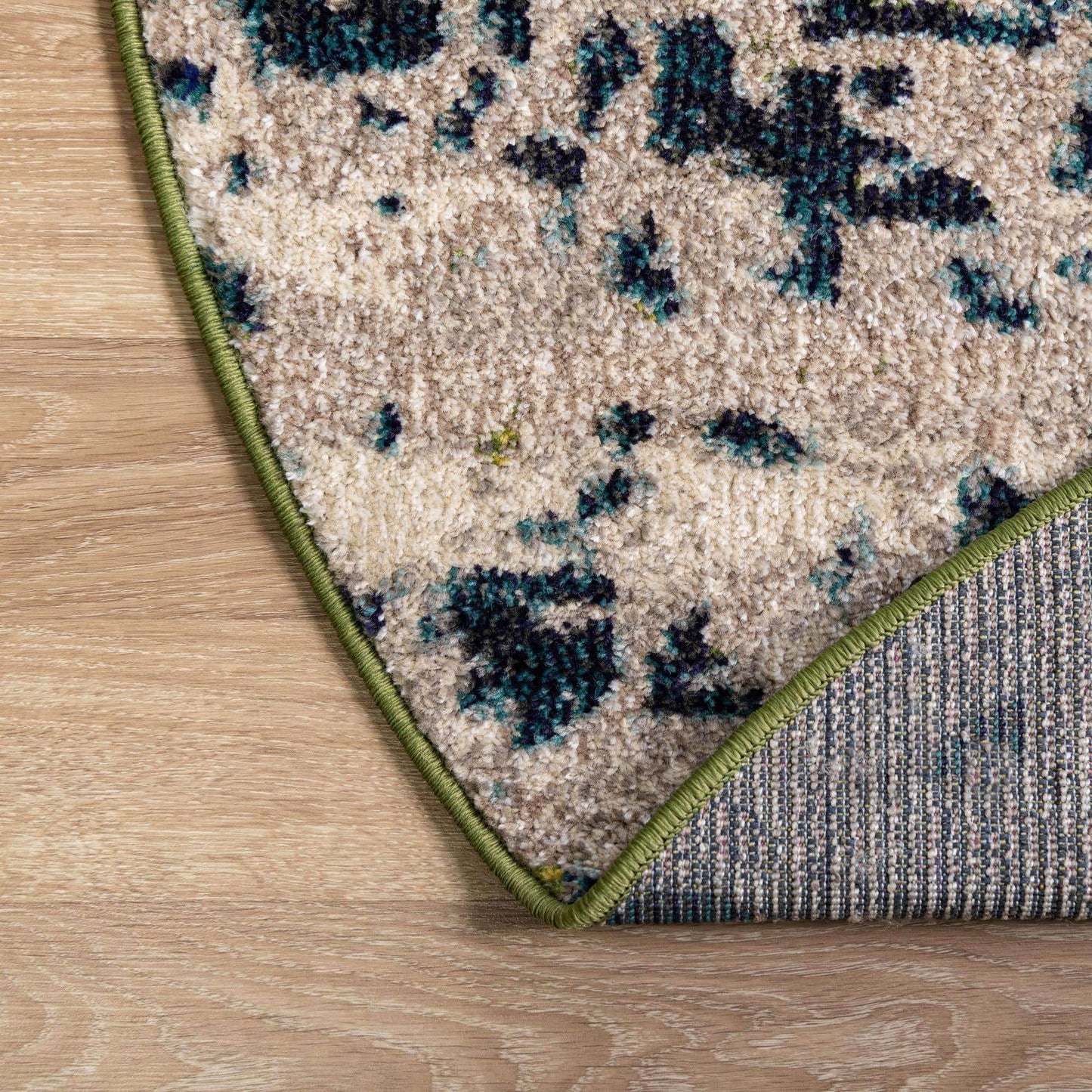 Unique Loom Estrella Collection Abstract, Modern, Light Colors, Distressed Area Rug (5' 0 x 8' 0 Oval, Blue/Beige)
