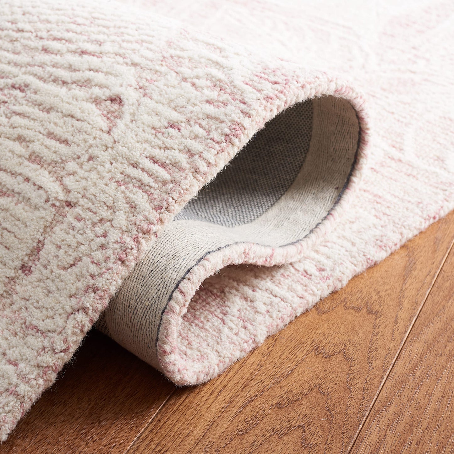 SAFAVIEH Metro Collection Accent Rug - 3' x 5', Pink & Ivory, Handmade Botanical Wool, Ideal for High Traffic Areas in Entryway, Living Room, Bedroom (MET880U)