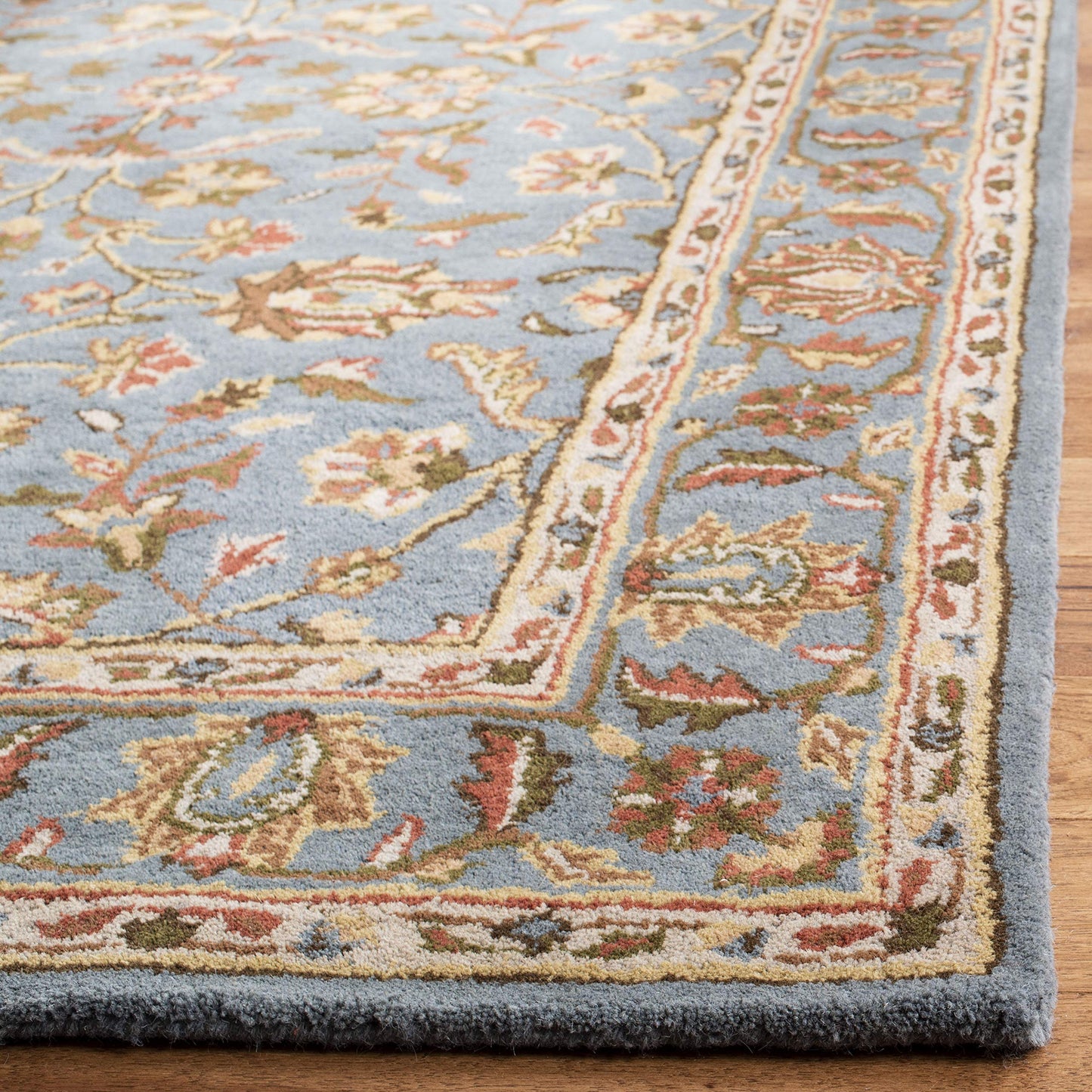 SAFAVIEH Heritage Collection Accent Rug - 2' x 3', Blue & Blue, Handmade Traditional Oriental Wool, Ideal for High Traffic Areas in Entryway, Living Room, Bedroom (HG969A)