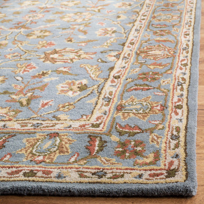 SAFAVIEH Heritage Collection Accent Rug - 4' x 6', Blue & Blue, Handmade Traditional Oriental Wool, Ideal for High Traffic Areas in Entryway, Living Room, Bedroom (HG969A)