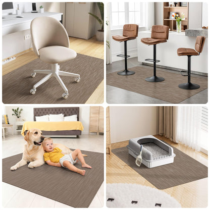 Futurwit Office Chair Mat for Hardwood Floor, 48" x 36" Desk Computer Chair Mats for Hard Wood, Anti-Slip Easy Glide Rolling Floor Protector Mat, Under Desk Mat for Home Office, Dark Brown