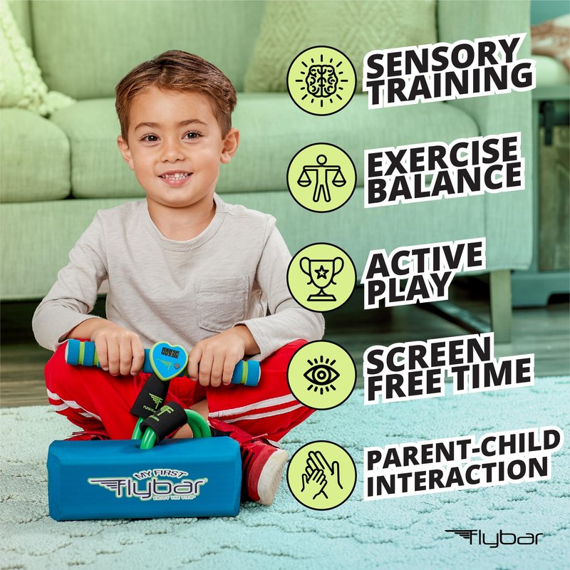Flybar My First Foam Pogo Jumper for Kids Fun and Safe Pogo Stick for Toddlers, Durable Foam and Bungee Jumper for Ages 3 and up, Supports up to 250lbs (Blue LED)