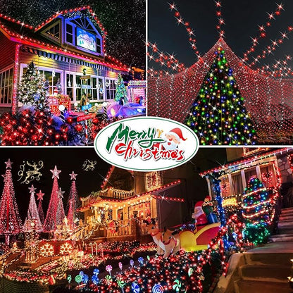 Hezbjiti 2 Pack 1000 LED 403 FT Christmas String Lights Outdoor, 8 Lighting Modes IP44 Waterproof Fairy Lights with Timer and Dimmable Function for Party Tree Decorations (Red, Clear Wire)