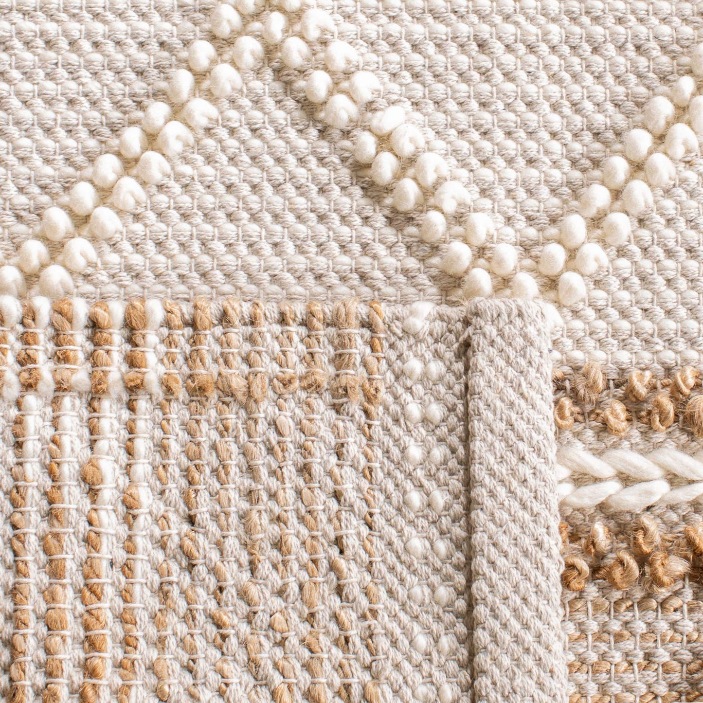 SAFAVIEH Natural Fiber Collection Area Rug - 5' x 8', Beige & Ivory, Handmade Moroccan Boho Tribal Jute & Wool, Ideal for High Traffic Areas in Living Room, Bedroom (NF866A)
