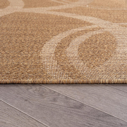Rugshop Abstract Indoor Outdoor Flat Woven Area Rug,Natural Jute-Style,Easy-Care Patio Rug for Backyard Porch Deck Balcony, 4' x 6' Sand/Natural