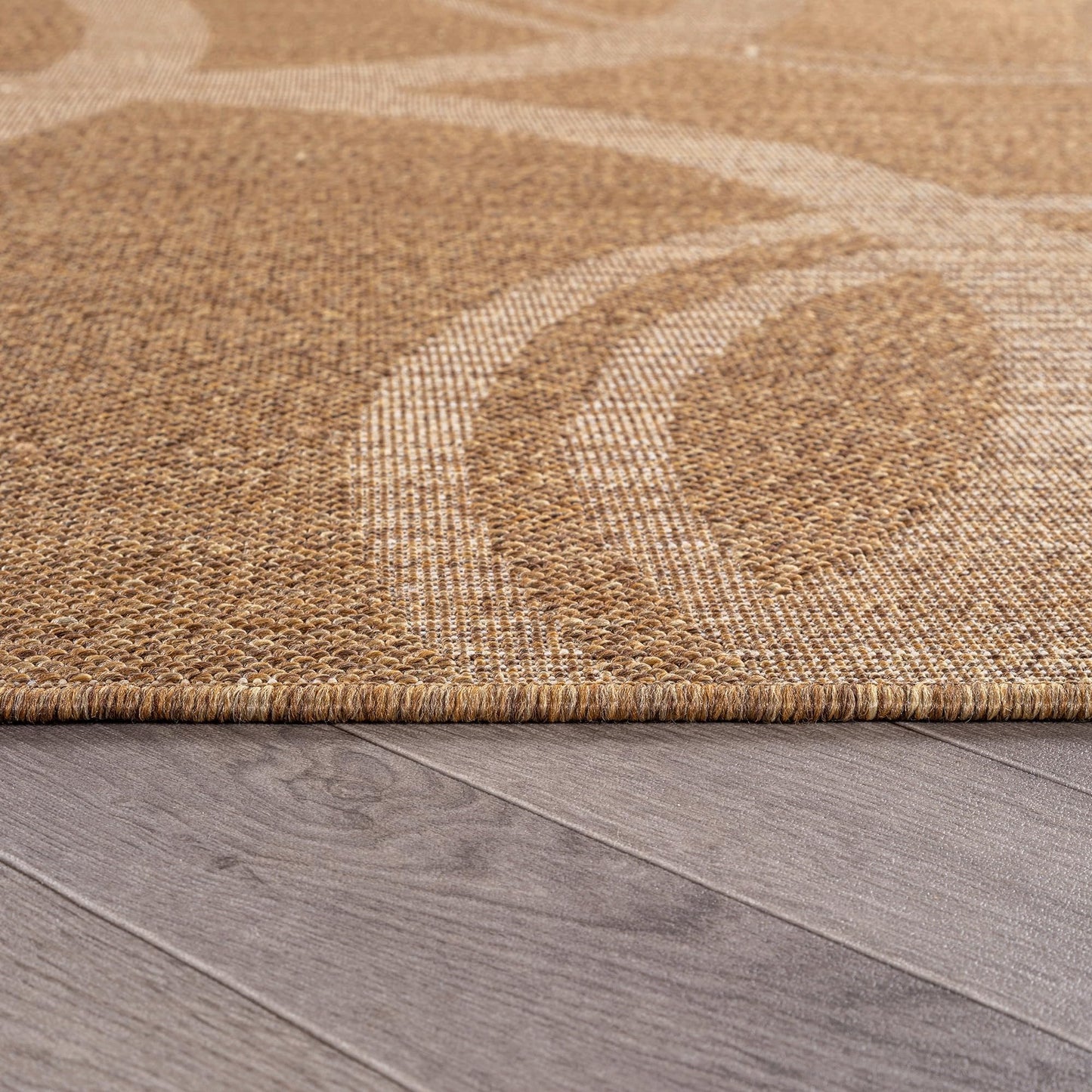 Rugshop Abstract Indoor Outdoor Flat Woven Area Rug,Natural Jute-Style,Easy-Care Patio Rug for Entryway Backyard Porch Deck Balcony, 2' x 3' Sand/Natural