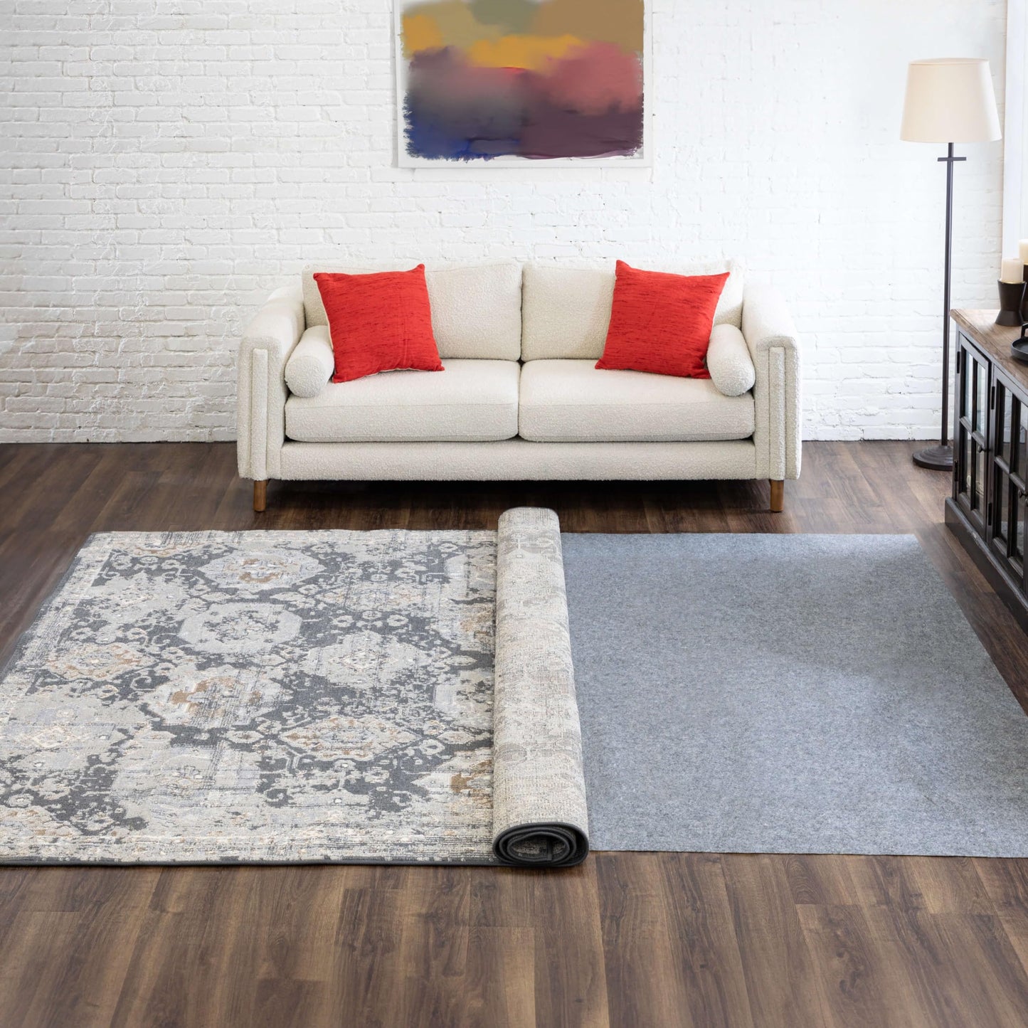 Mohawk Home 2’ x 3’ Non Slip Grip Rug Pad 1/8" Low Profile Felt Cushion + Rubber Gripper, Great For High Traffic Areas - Safe For All Floors