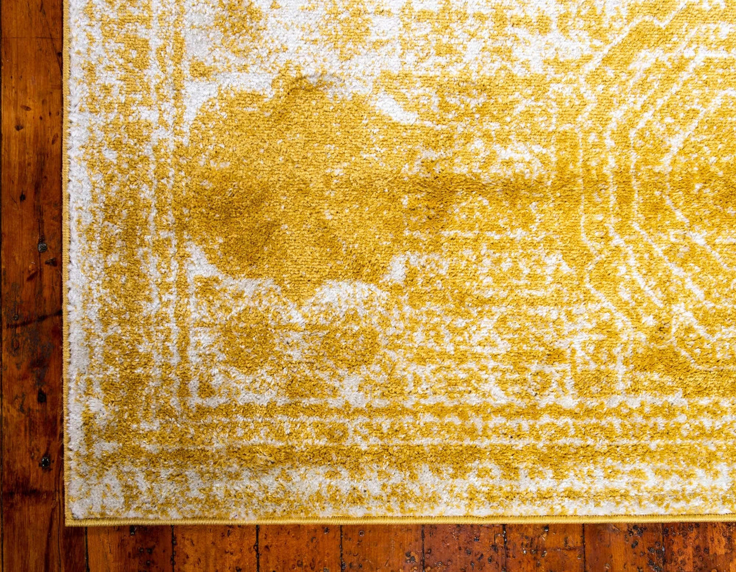 Unique Loom Bromley Collection Area Rug - Wells (8' x 11' Rectangle, Yellow/ Ivory)