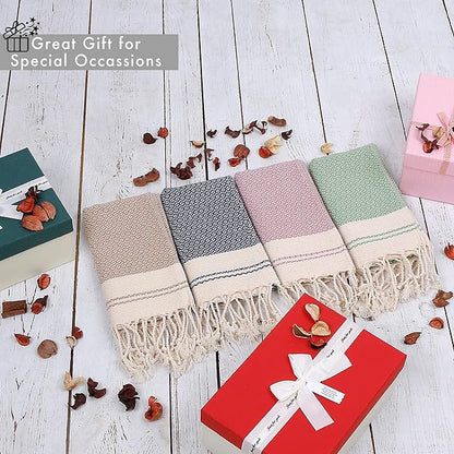 Evelynen Turkish Hand Towels for Bathroom & Kitchen Towels Decorative Set of 2
