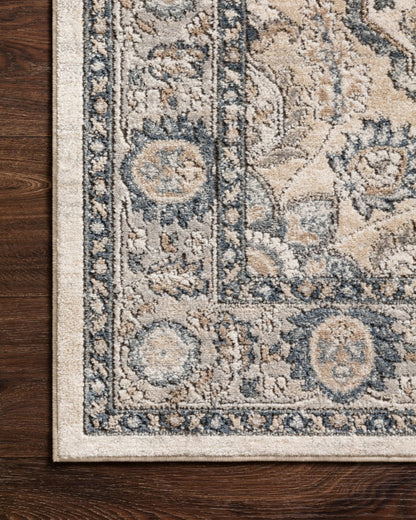 Loloi II Teagan Collection TEA-01 Natural/Lt. Grey 6'-7" x 9'-2", .25" Thick, Area Rug, Soft, Durable, Neutral, Woven, Low Pile, Non-Shedding, Easy Clean, Living Room Rug
