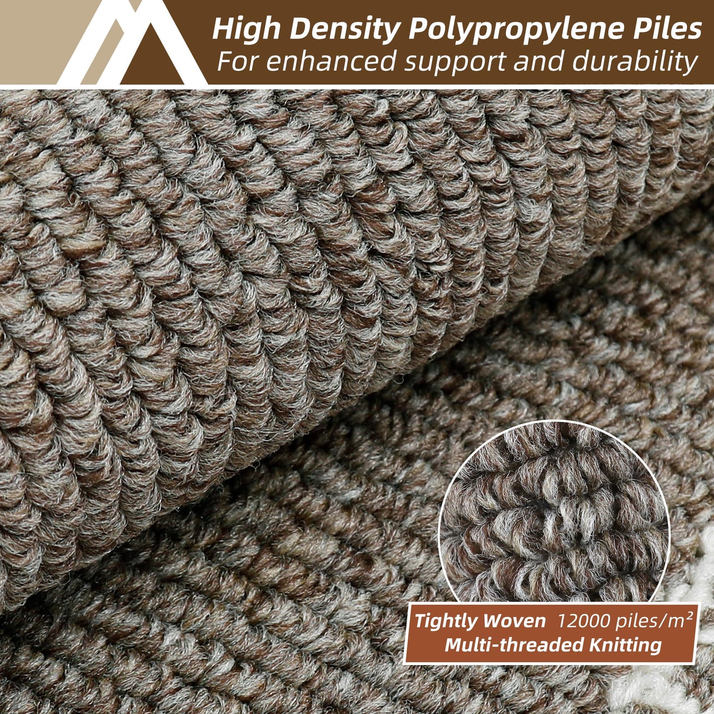 COSY HOMEER Kitchen Rugs Non-Slip 20x30/20x48 Inch Thick Polypropylene Standing Mat for Home Machine Washable, Brown