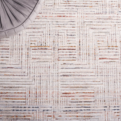 SAFAVIEH Harlow Collection Area Rug - 5'3" x 7'6", Ivory Grey & Rust, Modern Abstract Design, Non-Shedding & Easy Care, Slip Resistant Ideal for High Traffic Areas in Living Room, Bedroom (HAR105A)