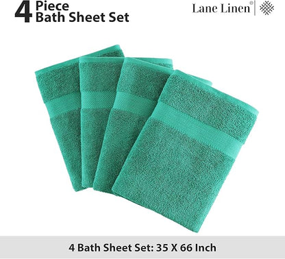 LANE LINEN 100% Cotton Oversized Bath Towels Set of 4