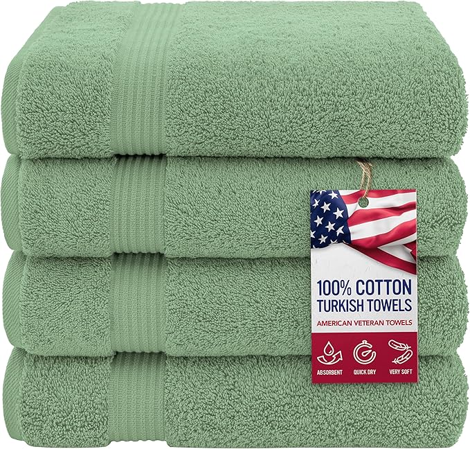 American Veteran Towel, 100% Cotton Turkish Bath Towels