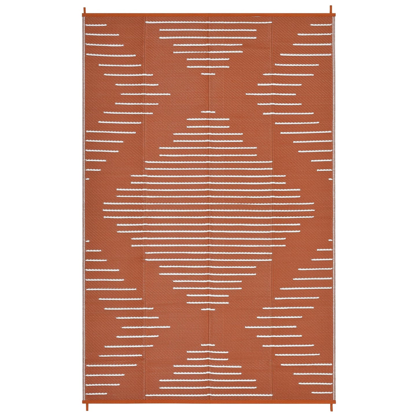 Garvee 6x9 Area Rugs Plastic Reversible Patio Rugs Outdoor Waterproof Easy-Cleaning Large Floor Mat for Outdoors Backyard Porch RV Beach Picnic Terracotta White