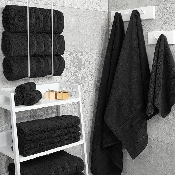 American Soft Linen Luxury 4 Piece Bath Towel Set, 600 GSM 100% Cotton Turkish