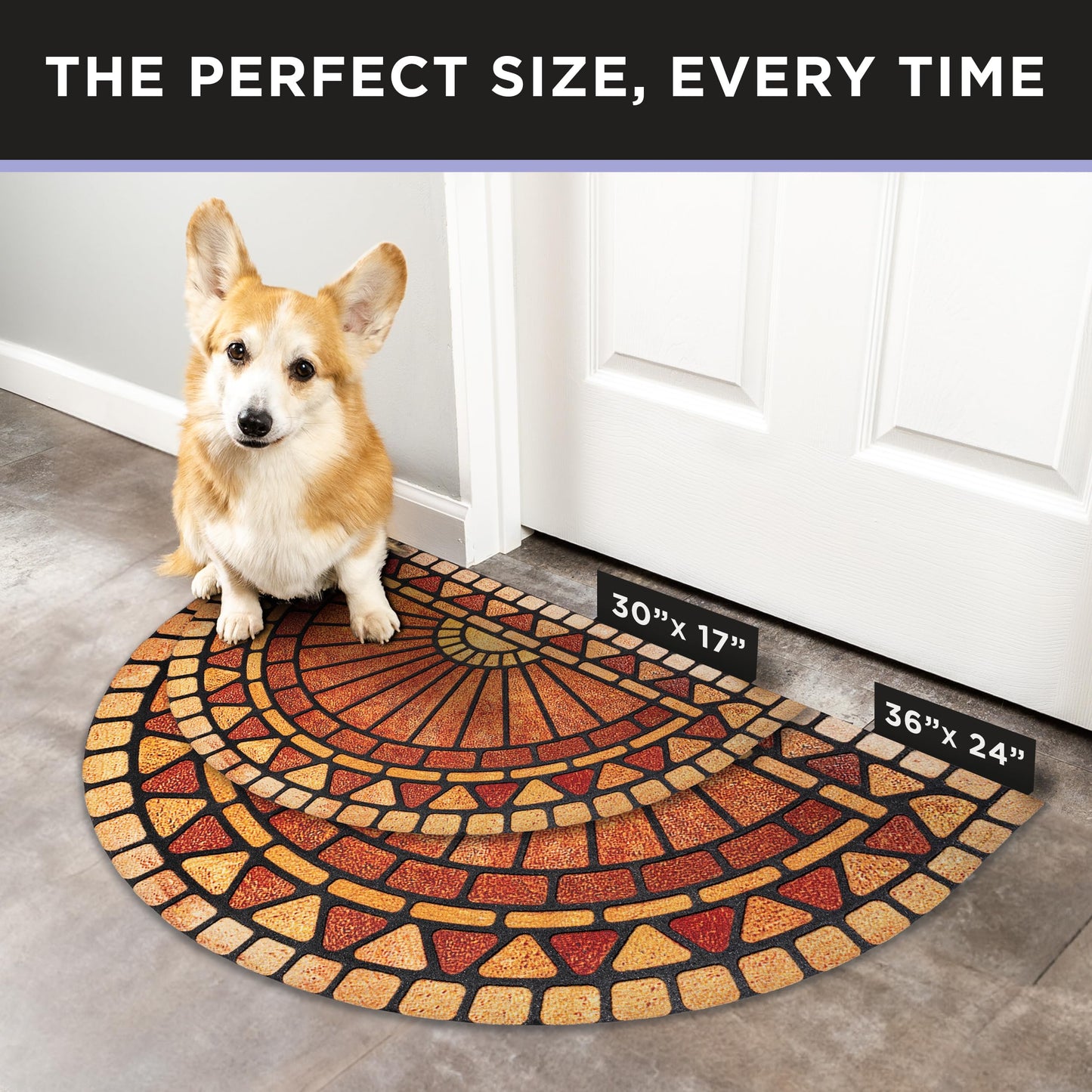 ubdyo Unique Design Door mat - Low Pile Front Doormat Outside Entrance for Efficient Dirt Trapping - All Weather Front Door Mat Indoor Entrance - Anti Slip Welcome Matt Outdoor - (36" x 24", Red)
