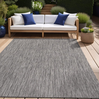 Beverly Rug Indoor Outdoor Rug 9x12, Washable Outside Carpet for Patio, Deck, Porch, Solid Modern Area Rug, Water Resistant, Silver Gray