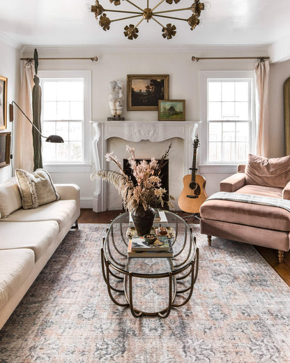 Loloi Skye Collection SKY-01 Blush/Grey 9'-0" x 12'-0" Area Rug