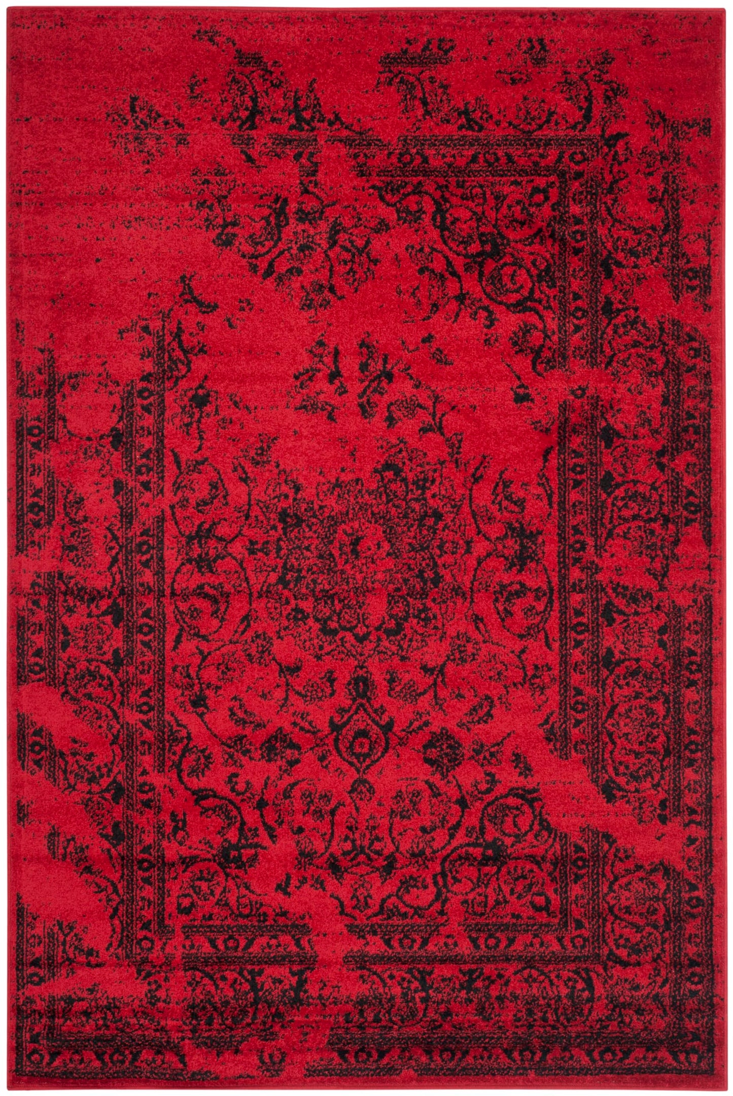 SAFAVIEH Adirondack Collection Accent Rug - 4' x 6', Red & Black, Oriental Distressed Design, Non-Shedding & Easy Care, Ideal for High Traffic Areas in Entryway, Living Room, Bedroom (ADR101F)