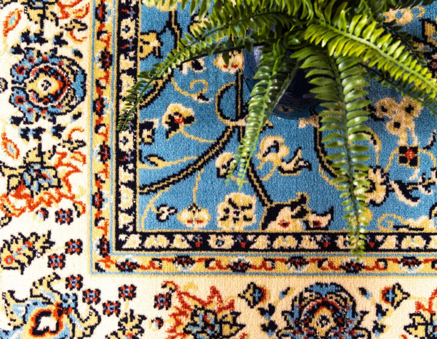 Unique Loom Sialk Hill Collection Area Rug - Washington (4' 1" x 6' 1" Rectangle, Light Blue/ Navy Blue)