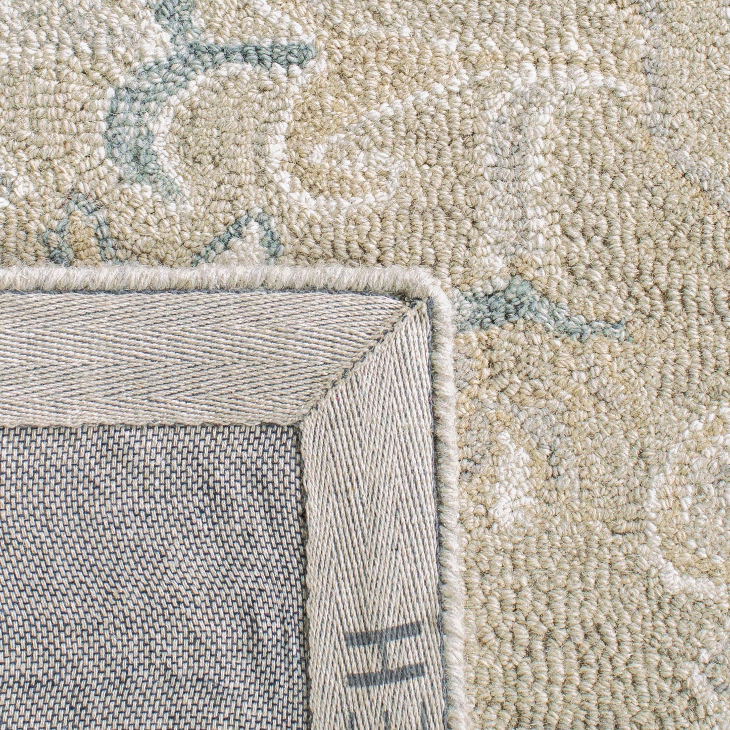 SAFAVIEH Area Rug 8x10 - Micro-Loop Collection - Large - Light Grey & Ivory, Handmade Wool, Medallion Design, Ideal for Living Room, Bedroom, Office, Dining Space (MLP505F)