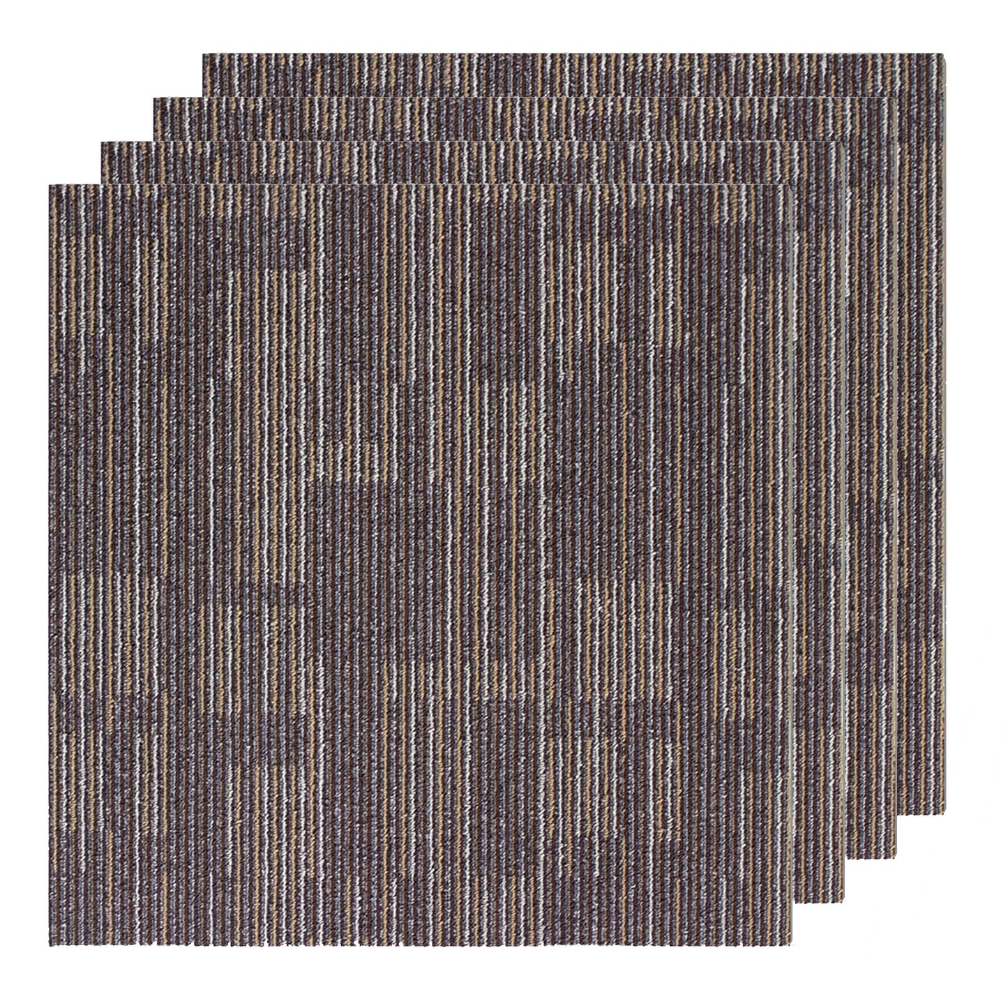 SHNOSU Carpet Floor Tiles 24” x 24” Commercial Carpet Squares 18 Pcs Non-Slip Office Soft Tiles DIY Installation for Living Room Bedroom Study Hotel, Brown