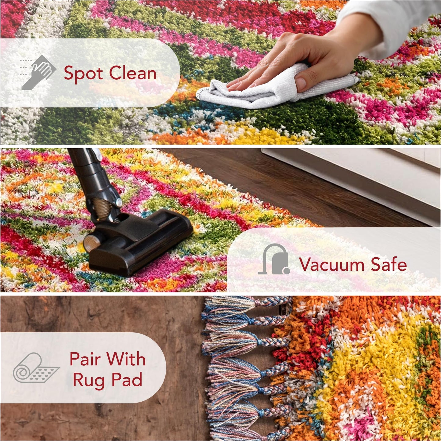 nuLOOM Shania Medallion Shaggy Area Rug, 8x10, Multi