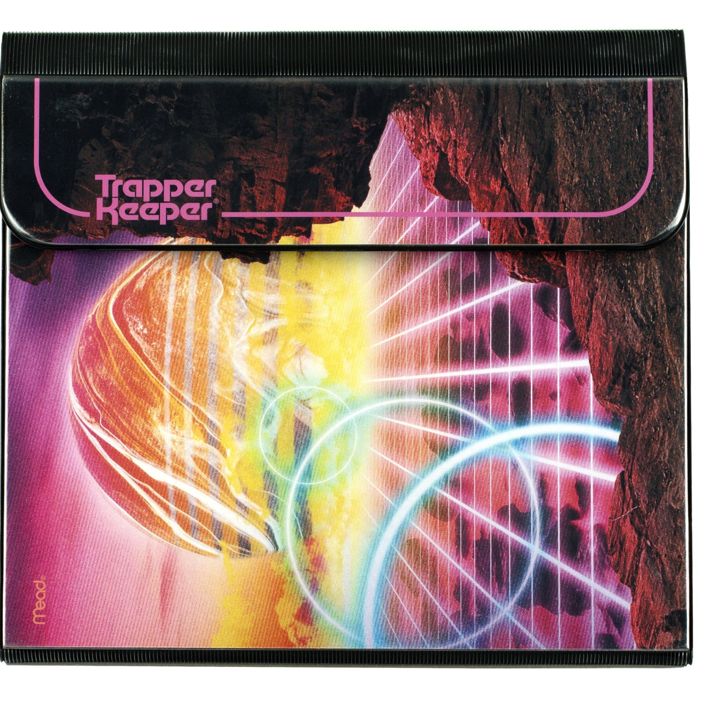 Mead Trapper Keeper Binder, Retro Design, 1 Inch Binder with Folders and Pockets, Holds 8-1/2" x 11" Paper, Glow (260038FM-ECM)