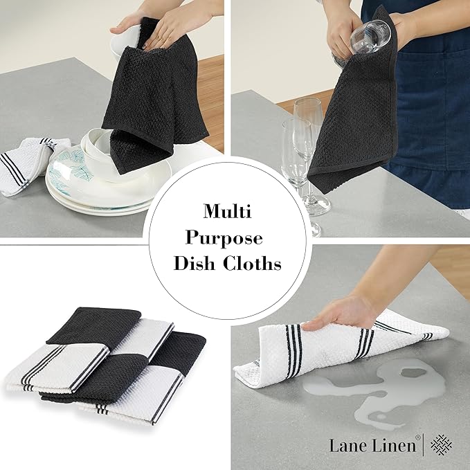 LANE LINEN 16-Piece Kitchen Towels & Dishcloths Set – Heat Resistant Silicone