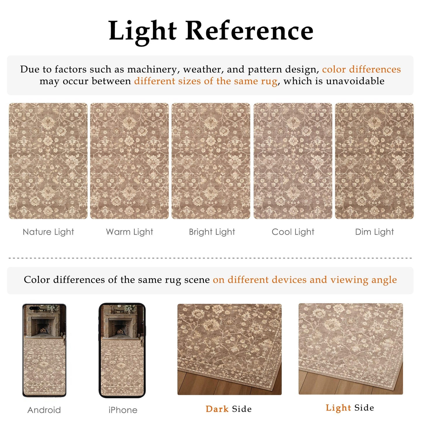 HUGEAR 6x9 Area Rugs for Living Room Washable Rug Carpet Brown Neutral Bedroom Rug Non Slip Soft Low Pile Retro Distressed Stain Resistant for Home Dining Room Office Farmhouse