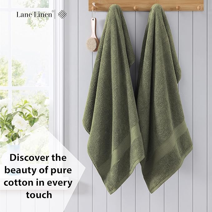 LANE LINEN 100% Mercerized Cotton Bath Sheet Set of 4