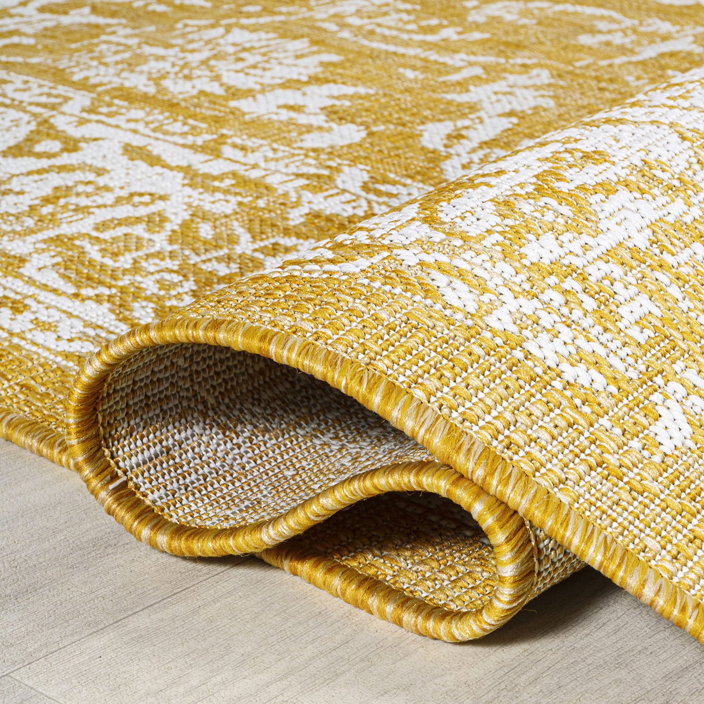 JONATHAN Y Weave Floral Indoor Outdoor Runner Rug 2X10 Yellow/Cream, Tela Bohemian Textured for Backyard, Patio, Porch, Easy-Cleaning, High Traffic, Pet-Friendly, Non-Shedding (SMB100E-210)