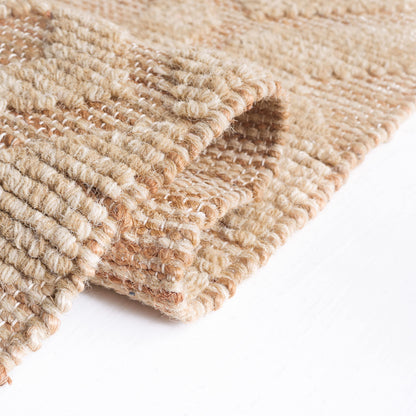 SAFAVIEH Natural Fiber Collection Area Rug - 6' x 9', Natural & Beige, Flat Weave Farmhouse Geometric Jute & Wool Design, Ideal for High Traffic Areas in Living Room, Bedroom (NF381A)