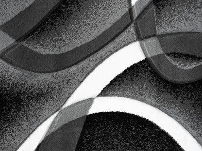 Modern Abstract Area Rug Hand Carved Contemporary Geometric Vibrant Colors Carpet for Living Room Bedroom Design PR1001 (Grey, 5' x 7')