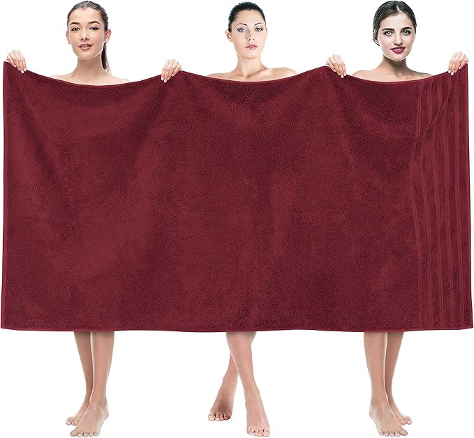 American Soft Linen 35x70 Jumbo Large Bath Towel, 600 GSM 100% Cotton Turkish