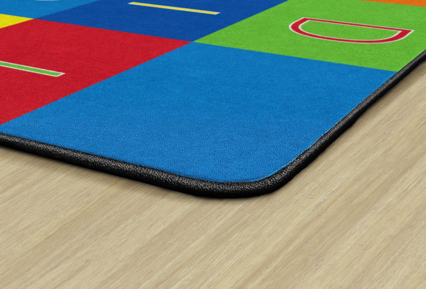 Flagship Carpets Alphabet Seating Multicolor Rug for Home Learning Area or Classroom Mat, Kids Room or Playroom Carpet, 7'6" x 12', Rectangle