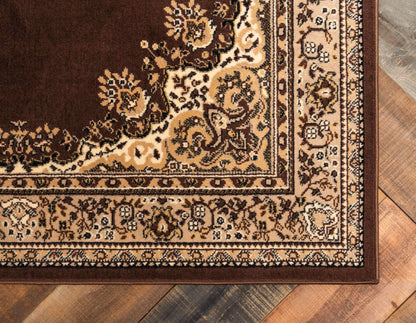 Unique Loom Reza Collection Traditional Persian Style Area Rug, 9 x 12 ft, Brown/Ivory