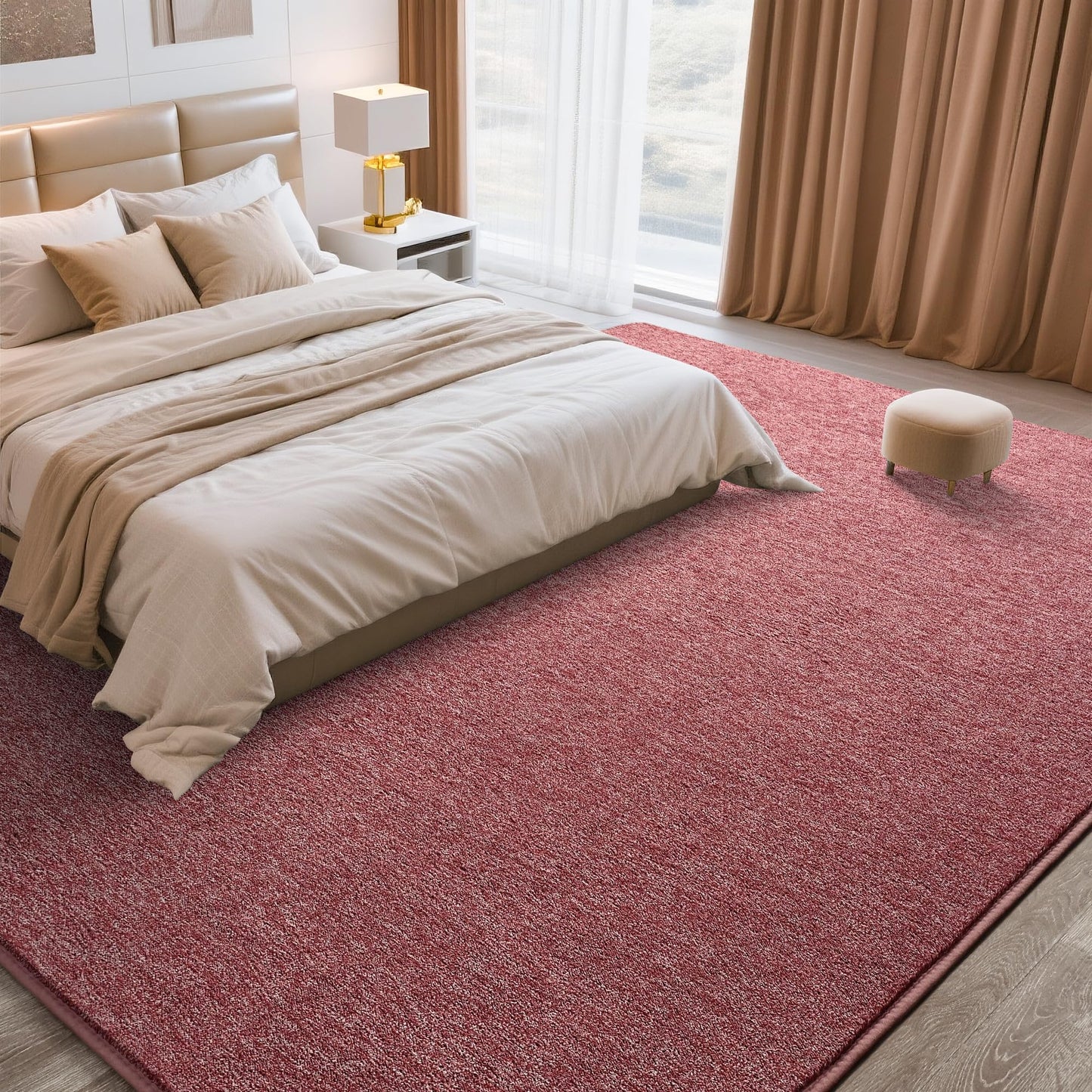 Tepook Soft Rugs for Living Room Bedroom, 6x9 Red and White Modern Washable Non-Slip Area Rug, Indoor Memory Foam Carpets for Boys Girls Room Home Decor