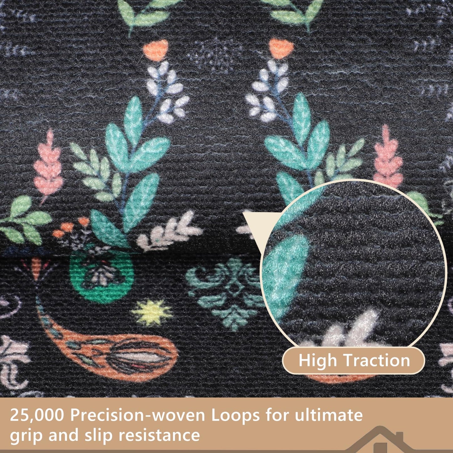 Retro Stair Treads Non Slip for Wooden Steps 15PCS 8"x30" Stair Carpet Treads TPR Backing Soft Stair Rugs Runner Washable Reusable Indoor Safety Stair Mats for Elders Kids Dogs Black