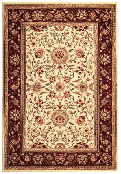 SAFAVIEH Lyndhurst Collection Area Rug - 5'3" x 7'6", Ivory & Red, Traditional Oriental Design, Non-Shedding & Easy Care, Ideal for High Traffic Areas in Living Room, Bedroom (LNH212K)