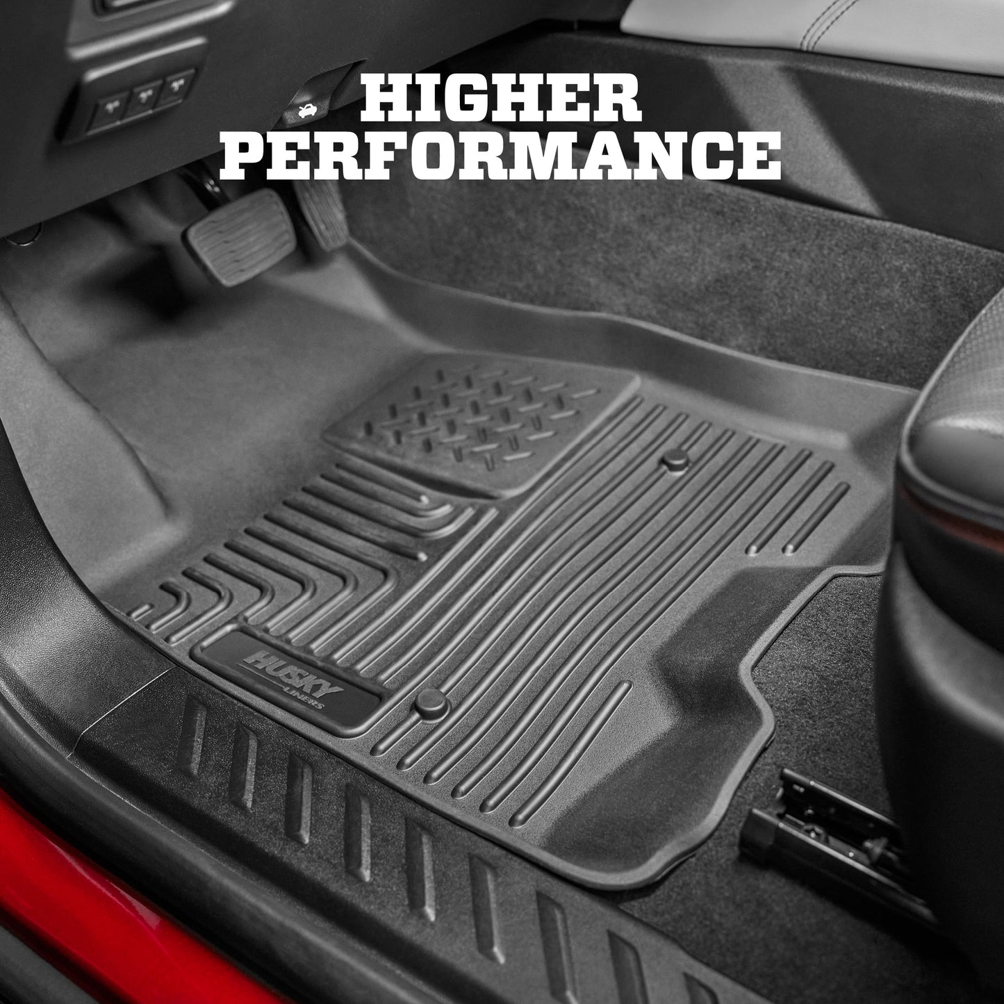Husky Liners Weatherbeater Floor Mats | Fits 2019 - 2025 Chevrolet Silverado & GMC Sierra 1500; 2020-2025 Silv./Sierra 2500/3500 Crew Cab w/Carpet & Underseat Stg | Front & 2nd Row, 3-pc Black - 94021